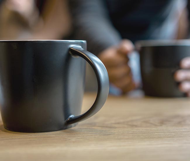 collaborating over a cup of coffee